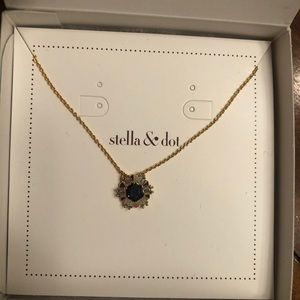 Stella and Dot S&D Gold Navy Heirloom Necklace NIB